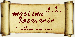 Angelina Kotaranin vizit kartica